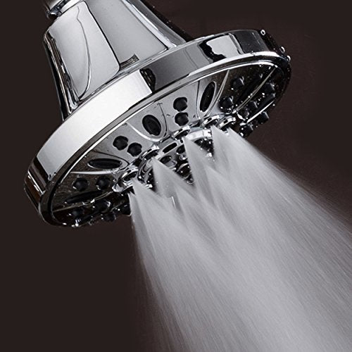 AquaDance Premium High Pressure 6-setting 4-Inch Shower Head for the Ultimate Shower Spa Experience! Officially Independently Tested to Meet Strict US Quality & Performance Standards! - color: Chrome, style: 2.5 Gallons Per Minute