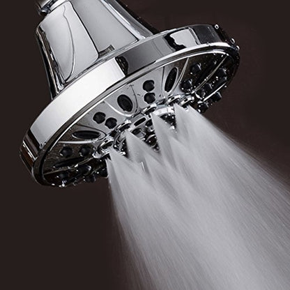 AquaDance Premium High Pressure 6-setting 4-Inch Shower Head for the Ultimate Shower Spa Experience! Officially Independently Tested to Meet Strict US Quality & Performance Standards! - color: Chrome, style: 2.5 Gallons Per Minute