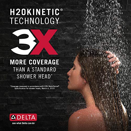 Delta Faucet 5-Spray In2ition Dual Shower Head with Handheld Spray, H2Okinetic Brushed Nickel Shower Head with Hose, Showerheads, Handheld Shower Heads, Magnetic Docking, Stainless 58480-SS-PK - color: Stainless