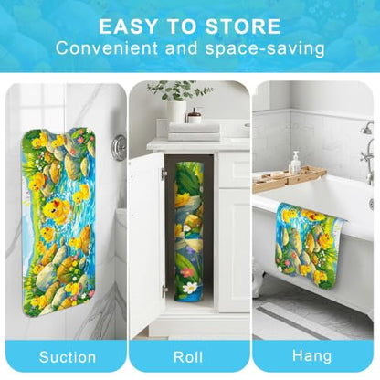 Baby Bath Mat for Tub Non Slip Kids, BPA Free Extra Long Bathtub Mat 40x16 with Drain Holes and 200 Suction Cups, Non Toxic Machine Washable Toddler Bath Mat, No Fading, Splash Duck - color: Z-duck 2