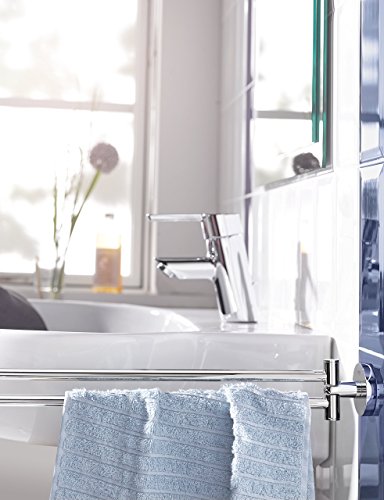GROHE 40371001 Essentials Double Towel Bar, 18-Inch, Starlight Chrome - color: Starlight Chrome, size: 18 Inch