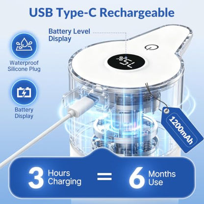 Automatic Liquid Soap Dispenser Touchless,6-Level Adjustable,USB Rechargeable Smart Soap Dispenser,16.9oz/500mL Compatible with Thick Thin Dish/Hand Soap for Bathroom Accessories Kitchen Sink-White - color: White