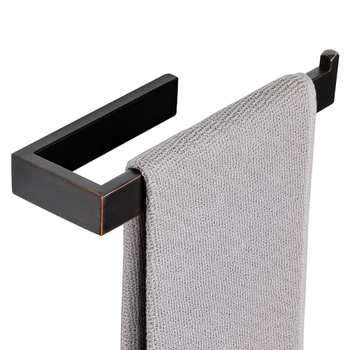 Sayayo Bathroom Hand Towel Holder, Oil Rubbed Bronze Towel Bar Wall Mounted | SUS304 Stainless Steel Towel Ring 10 Inch, Kitchen Towel Rack Modern Square - color: Oil Rubber Bronze