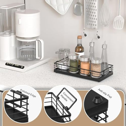 Toilet Paper Basket 2 Pack, 13 Inch Toilet Tank Basket with Handles, Black | 2PCS Bathroom Basket, Back of Toilet Basket, Toilet Tank Tray Toilet Organizer for Toilet Paper Storage Toiletries Essentials - color: Black