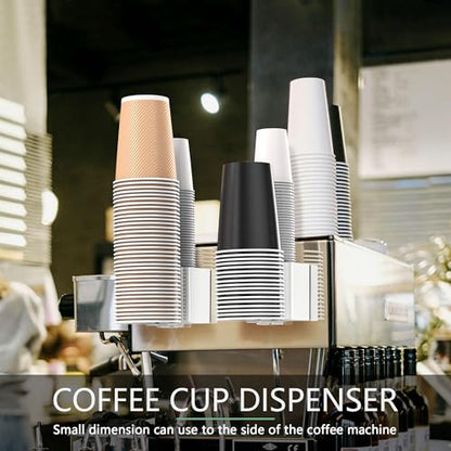 Cup Dispenser for Water Cooler Wall Mount 2 Seats, White | Holder for 2-16 OZ Paper & Plastic Disposable Cups, Adhesive Cup Holder for Water Cooler, Coffee Station, Office, Bathroom - color: White