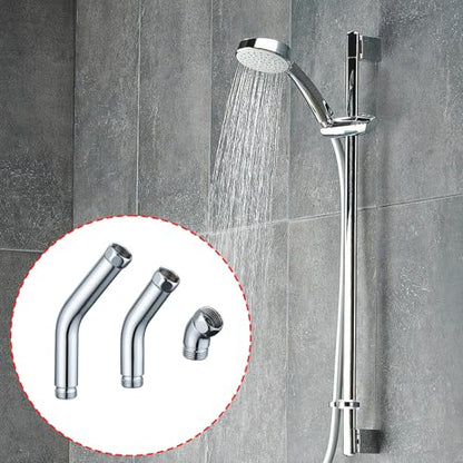 Shower Elbow Adapter for Handheld Shower Head 45 Degree Connectors Stainless Steel Construction Polished Chromes Finish - color: Long