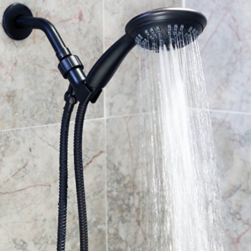 Luxury Handheld Shower Kit - 1.8 GPM - Oil-Rubbed Bronze | 6 Function High Pressure Removable Hand Held Showerhead with Hose and Mount, Easy Install for Boosting Low Water Flow Baths - color: Oil Rubbed Bronze, size: 1.8 GPM