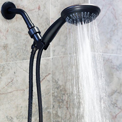 Luxury Handheld Shower Kit - 1.8 GPM - Oil-Rubbed Bronze | 6 Function High Pressure Removable Hand Held Showerhead with Hose and Mount, Easy Install for Boosting Low Water Flow Baths - color: Oil Rubbed Bronze, size: 1.8 GPM