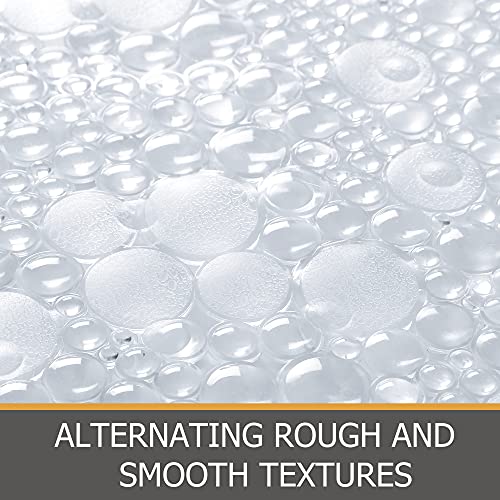Extra Long Pebble Bath Tub Shower Mat 34.2 x 15.7, Bathmat Non-Slip with Suction Cups, Machine Washable, Bathroom Mats, Smooth/Non-Textured Surface Only (34.2" x 15.7", Clear) | Extra Long Bath Mat for Tub Non Slip, Machine Washable, Shower Mats for Insid