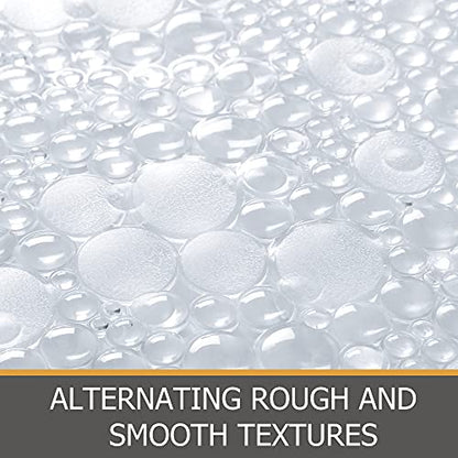 Extra Long Pebble Bath Tub Shower Mat 34.2 x 15.7, Bathmat Non-Slip with Suction Cups, Machine Washable, Bathroom Mats, Smooth/Non-Textured Surface Only (34.2" x 15.7", Clear) | Extra Long Bath Mat for Tub Non Slip, Machine Washable, Shower Mats for Insid