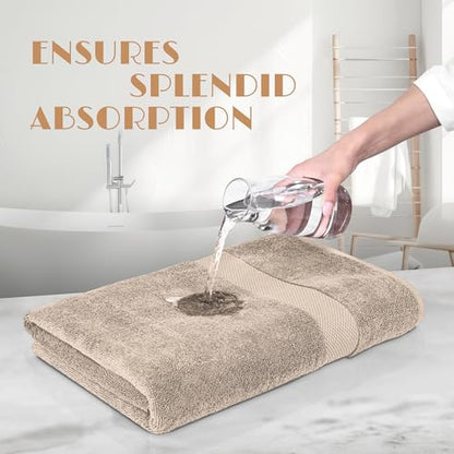 White Classic Luxury Soft Bath Sheet Towels - 650 GSM Cotton Luxury Towels Extra Large 35x70 | Highly Absorbent and Quick Dry | Hotel Quality, Taupe, 2 Pack - color: Taupe, size: Bath Sheets, 2 Pack
