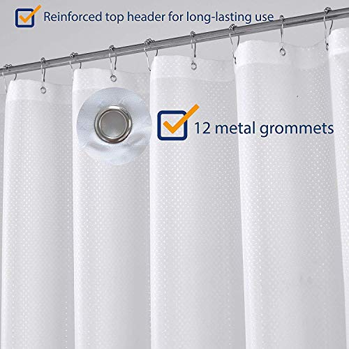 N&Y HOME Hotel Fabric Shower Curtain or Liner White 72x72 | Cloth Textured Diamond Patterned, Bottom Magnets, Machine Washable,, Water Repellent - size: 72"W x 72"L (Pack of 1)
