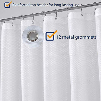 N&Y HOME Hotel Fabric Shower Curtain or Liner White 72x72 | Cloth Textured Diamond Patterned, Bottom Magnets, Machine Washable,, Water Repellent - size: 72"W x 72"L (Pack of 1)