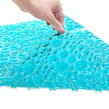 Pebble Bathtub Shower Mat Non Slip 34.2"x15.7", Transparent Green | Extra Long Bath Mat for Tub Non Slip, Machine Washable, Shower Mats for Inside Shower, Bathroom Mat, with Suction Cups - color: Transparent Green