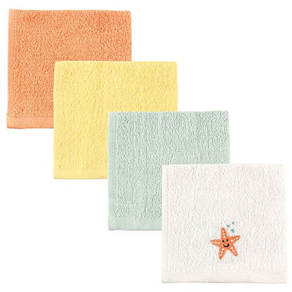 Luvable Friends Unisex Baby Super Soft Cotton Washcloths, Starfish, One Size - color: Starfish, size: One Size