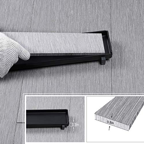 EXF Linear Shower Drain 12 Inch Matte Black with Tileable Cover | 304 Stainless Steel, V-Slope Design, Debris Strainer, Seamless, Adjustable Height - color: Matte Black, size: 12 IN