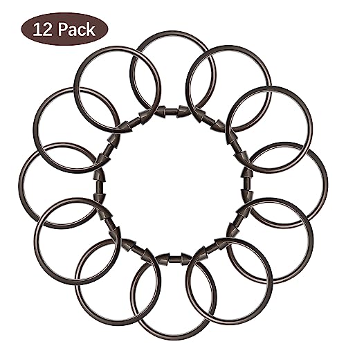 Bronze Shower Curtain Hooks Rings, 12 Pcs Circular Plastic Shower Curtain Rings for Bathroom, Plastic Shower Curtain Hooks for Shower Curtain Rod, Shower Hooks Rings for Shower Curtain - color: Bronze