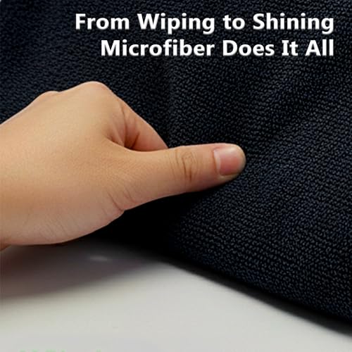 Blue Horizon Black Microfiber Cleaning Towels, 24-Pack Dual-Sided Ultra Soft Plush Washcloth, All Purpose Premium Microfiber Detailing Cleaning Cloths Shop Towels (16" x 16", Black) - color: Black