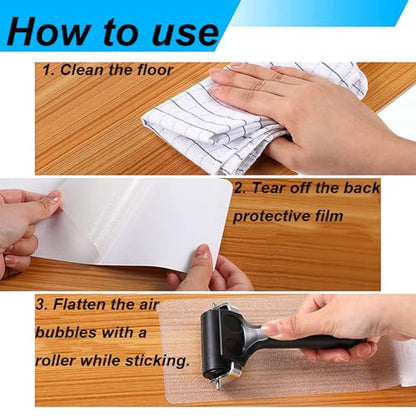 Stair Treads Non Slip, 15-Pack Pre-Cut Transparent Anti Slip Strips, Soft and Waterproof Tape for Floor, Bathtub, Bathroom, Safety for Elderly, Children, and Pets (Size : 10x45cm) - size: 10x45cm