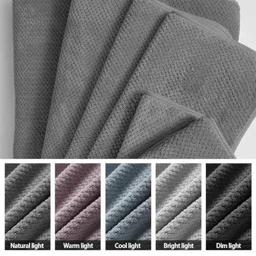 Bath Towel Set of 8,Large Bath Sheets 35"x70"-Charcoal Gray | Super Soft Microfiber, Lint Free & Quick Dry Towels for Bathroom,Gym,Hotel–2 Bath,2 Hair,2 Hand,2 Washcloths - color: Charcoal Gray, size: 8Piece Towel Set