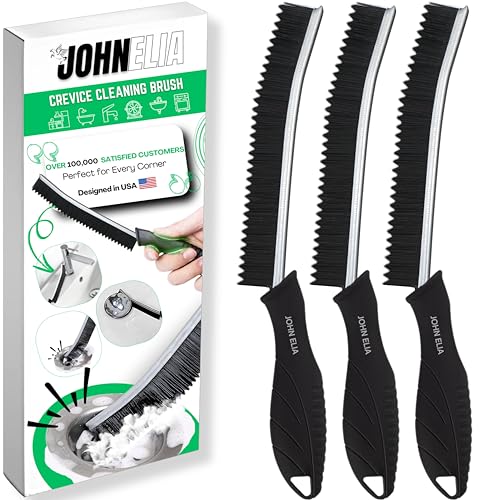 Hard Bristle Crevice Cleaning Brushes for Household use - Multifunctional Crevice Cleaning Tools for Housekeeping & Bathroom Cleaning Tools - Small Cleaning Brushes for Tight Spaces