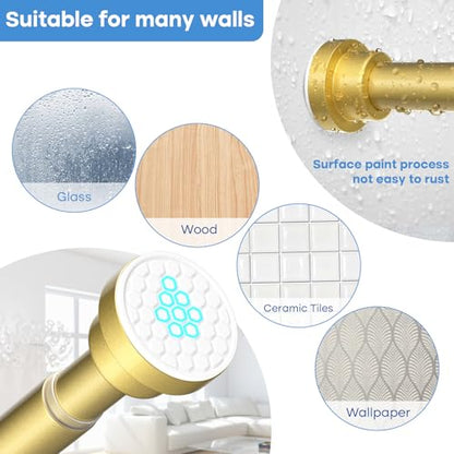 Shower Curtain Rod 45-77 Inch Gold Shower Rod Tension Rod Adjustable | Curtain Rod No Drilling Tension Curtain Rod Shower Rods for Bathroom Tension Shower Curtain Rod - color: Gold, size: 45" to 77"-1Pcs