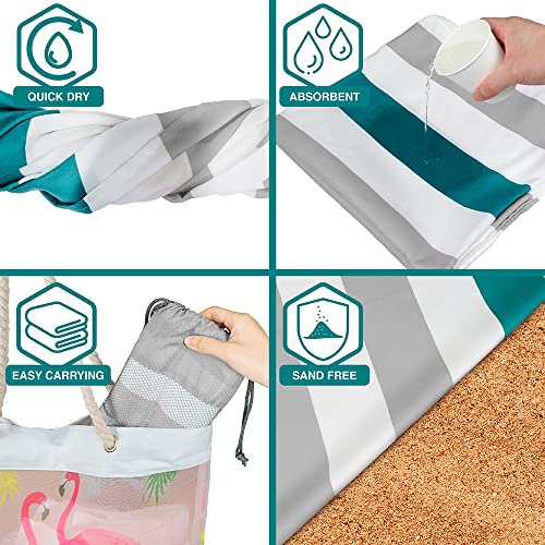 SUN CUBE Microfiber Beach Towel Quick Dry with Carry Bag, Gray 78x35 Inch | Quick Dry and Free Microfiber Towel, Lightweight Packable Swim Towel for Beach, Pool, Camping, Cruise, Travel - color: Light Grey, size: 78.00" x 35.00"