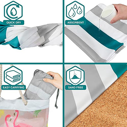 SUN CUBE Microfiber Beach Towel Quick Dry with Carry Bag, Gray 78x35 Inch | Quick Dry and Free Microfiber Towel, Lightweight Packable Swim Towel for Beach, Pool, Camping, Cruise, Travel - color: Light Grey, size: 78.00" x 35.00"