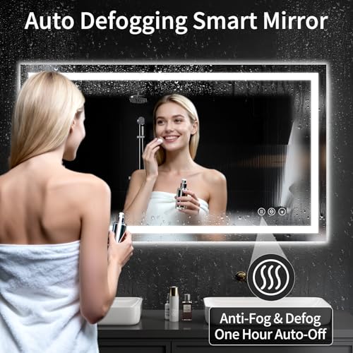 30"x48" LED Bathroom Mirror with Lights | Dimmable，Anti-Fog，Bathroom Vanity Mirror for Wall, Backlit + Front Lit, Memory Function, Shatter-Proof, Tempered Glass - size: 30"L x 48"W