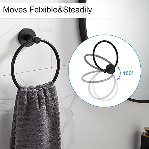BGL Bathroom Hardware Set Black Bathroom Accessory Set Towel Bar 8 Pieces - color: Matte Black, size: 8 PIECES