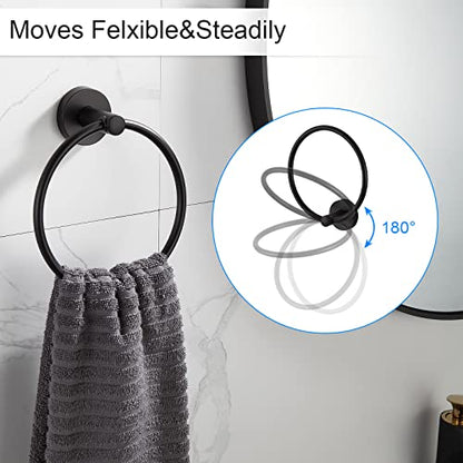 BGL Bathroom Hardware Set Black Bathroom Accessory Set Towel Bar 8 Pieces - color: Matte Black, size: 8 PIECES
