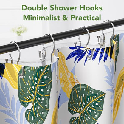 Shower Curtain Hooks, Simple Shower Curtain Rings, Sturdy Shower Curtain Hangers, Double Hook Shower Curtain Hooks, Smooth Gliding Metal Shower Hooks for Shower Curtain (Chrome, 12 Pack) - color: Chrome, size: 12 Pack