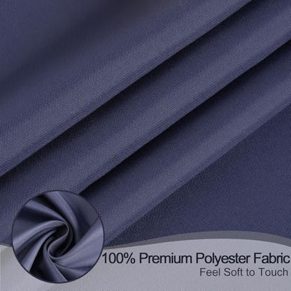 AooHome Standard 72x72 inch Shower Curtain Liner, Durable Polyester Solid Color Shower Curtain with Hooks, Weighted Hem, Waterproof, Navy Blue - color: Navy Blue, size: 72"W x 72"L (Pack of 1)