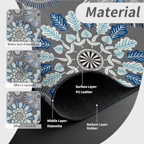 Kitchen Sink Splash Guard，Bohemian flowers Faucet Mat Sink Gadgets-Super Absorbent Fast Drying Mat Drip Catcher for Kitchen, Bathroom,Sink Mat, Dish Drying Mat, Bathroom(15" X 5.5" ) - color: Bohemian flowers
