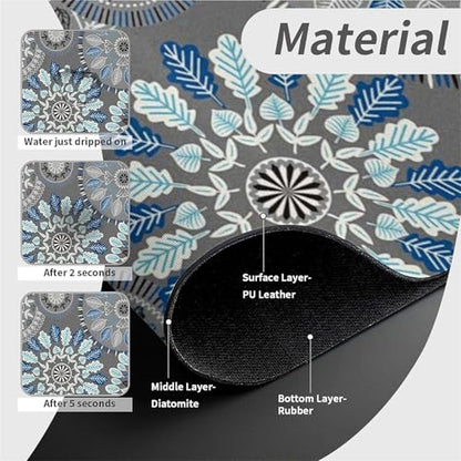 Kitchen Sink Splash Guard，Bohemian flowers Faucet Mat Sink Gadgets-Super Absorbent Fast Drying Mat Drip Catcher for Kitchen, Bathroom,Sink Mat, Dish Drying Mat, Bathroom(15" X 5.5" ) - color: Bohemian flowers
