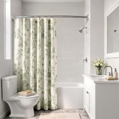 Curved Shower Curtain Rod for Bathroom, Curved Shower Rod Round, Stainless Steel Rust Proof, 43-72 Inches Adjustable,Silver