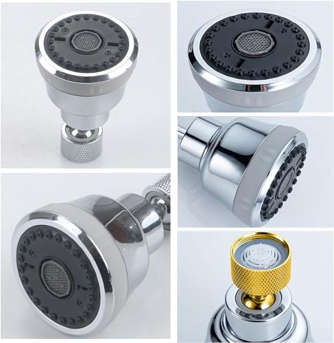 4 Spray Modes Faucet Aerator,360 Degree Faucet Sprayer Attachment,Big Angle Kitchen Faucet Aerator,Swivel Faucet Extender,Sink Sprayer Attachment for faucet,55/64 inch Female Thread (Chrome) - color: Chrome