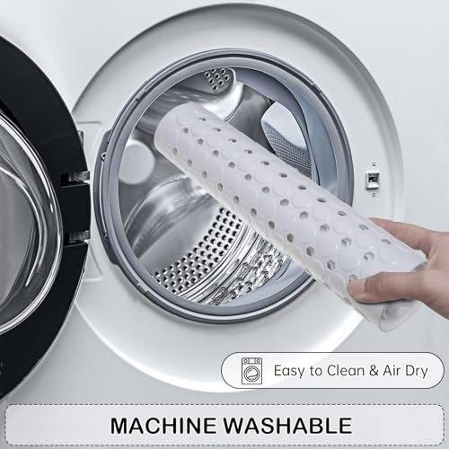 Non-Slip Bathtub and Shower Mats, Power Grip Bath Mat 35 x 16.3 Inch with Suction Cups and Drain Holes for Tub Bathroom Floor Safety, Machine Washable Soft Bathmat, White - color: White