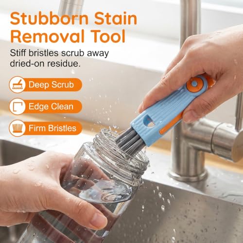 3 in 1 Cup Lid Cleaning Brush, 2026 New Multifunctional Crevice Cleaning Brush for Water Bottle Insulated Cup Tumbler Lid Groove Narrow Space Detail Cleaner Home Kitchen Gadgets (6PC) - color: 6pc