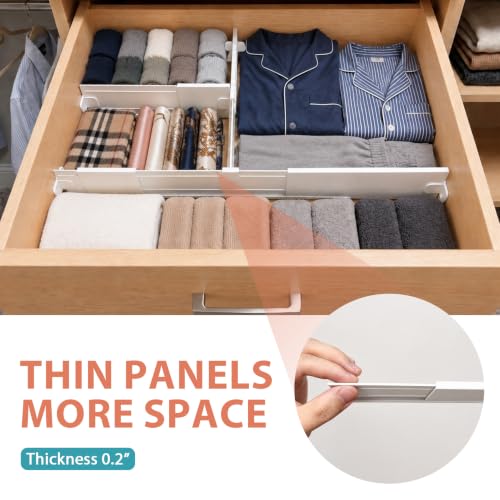 Adjustable Drawer Dividers for Small & Junk Drawers - Starter Kit | Slim interlocking grid for vanity, makeup, desk & bathroom; 3D guide shows where each piece goes; expandable, tool-free