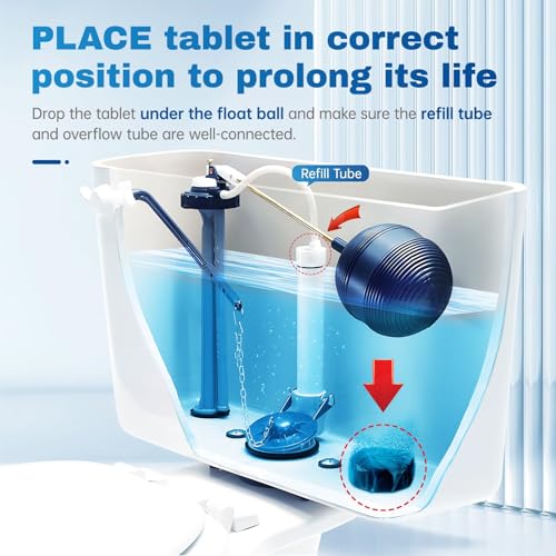 Vacplus Toilet Bowl Cleaner Tablets, 12 Pack, Auto Cleaning, Long-Lasting | Bathroom Tank, Prevent Stains, Deodorizing, Easy Use - size: 12 Count (Pack of 1)