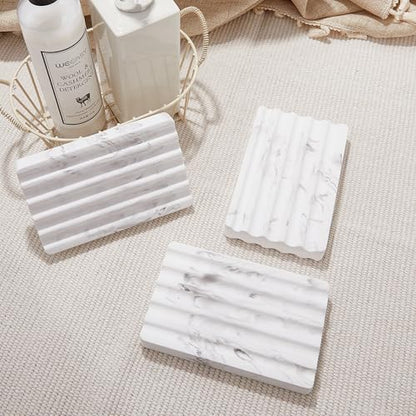 Quick Dry Diatomite Soap Dish, Water Absorbing Stone Soap Holder for Bathroom Sink, Non Slip Soap Tray for Shower or Kitchen