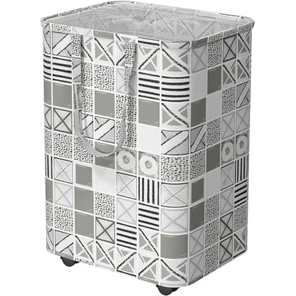 Simple Houseware Large 82L Laundry Basket with Wheels and Handles, Gray | Collapsible Waterproof Hamper with Mesh Cover - color: Gray