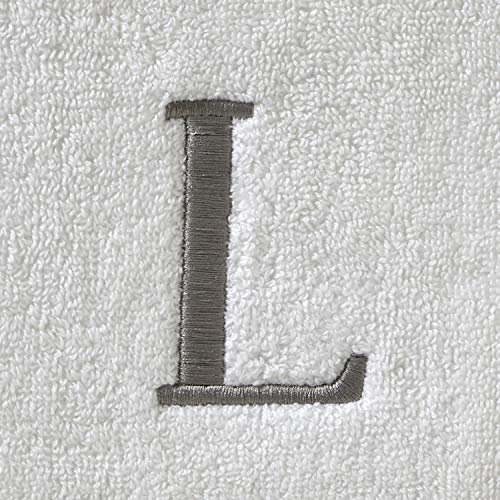 SKL Home Casual Monogram Hand Towel Set, L, 16x26, White 2 Count - color: Casual Monogram Hand Towel Set, size: Hand Towel Set, style: L