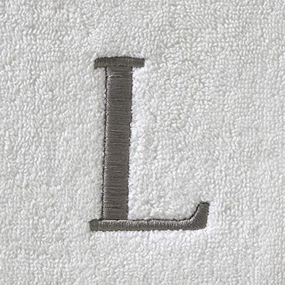 SKL Home Casual Monogram Hand Towel Set, L, 16x26, White 2 Count - color: Casual Monogram Hand Towel Set, size: Hand Towel Set, style: L