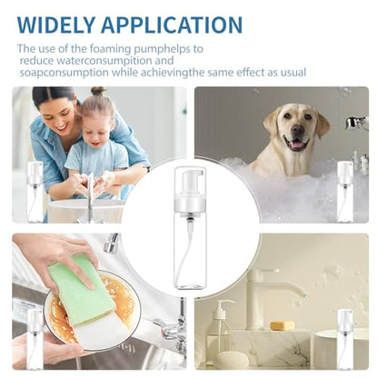Foam Pump Bottle 3.5oz 2pcs Foaming Soap Dispenser 100ml Foaming Spray Bottless Travel Foas Pump Bottle Empty Travel Foass Bottles Clear Foams Dispenser for Hand Soap Toiletries Shampoo Lotion - size: 100 mL (2-Pack)