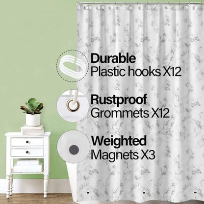 Plastic Shower Liner - Premium PEVA 4G Shower Curtain Liner with Rustproof Grommets and 3 Weighted Magnets, Waterproof Shower Curtains for Bathroom (Cloud Pattern) - color: Cloud Pattern, size: 71"W x 71"L (Pack of 1)