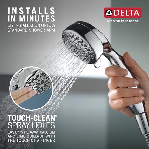 Delta Faucet 7-Spray Touch-Clean Hand Held Shower Head with Hose, Chrome 75700