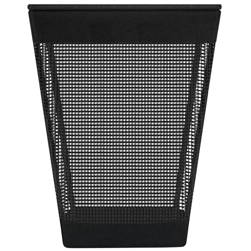 STO STO 75L Laundry Hamper with Lid, Black Clothes Hamper with Handles, Breathable Vinyl Mesh Laundry Basket, Sturdy Steel Frame, Space Saving Laundry Bin for Bathroom, Bedroom, Dorm, Small Spaces