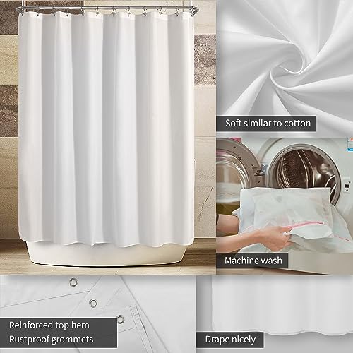 ALYVIA SPRING 108x72 Extra Wide Waterproof Shower Curtain or Liner White | 2 Magnets, Soft Cloth & Hotel Quality, Machine Washable, Light-Weight, Extra Wide Size - color: White, size: 108"W x 72"L (Pack of 1)
